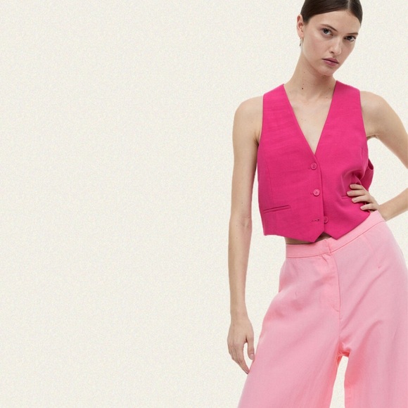 |NWOT| H&M Linen-Blend Trousers - Picture 4 of 8